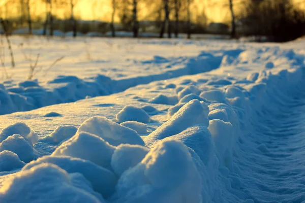 Drifts Fresh Snow Winter Time Sunny Weather Sun Light Surface — Stock Photo, Image