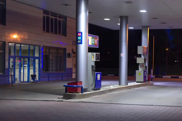 Moskau Juli 2019 Russland Leere Tankstelle Abend Brennstoffkrise — Stockfoto
