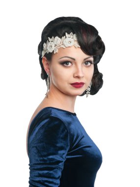 Akşam saç ve makyaj akşam Retro ıma ile kız