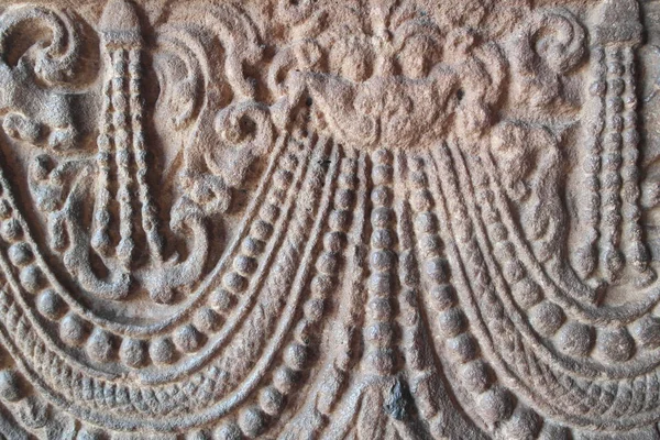 Ornament Stěnách Sloupce Skupině Chrámů Městě Pattadakal Indii — Stock fotografie