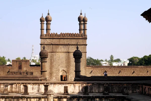 Los Elementos Decoración Tumba Mezquita Ibrahim Roza Bidzhapur India — Foto de Stock