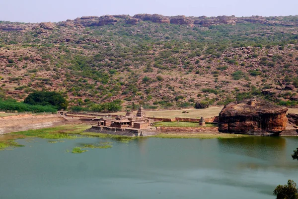 View from rock top on a man-made pond of Agastya in the Indian city Dietary