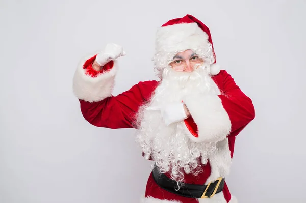 Santa Claus - superhéroe. Aislado sobre blanco . — Foto de Stock