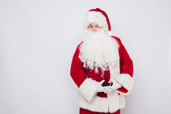 Feliz Navidad Santa Claus Dancing. Aislado sobre fondo blanco — Foto de Stock