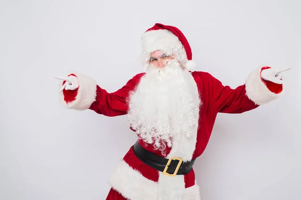 Feliz Navidad Santa Claus Dancing. Aislado sobre fondo blanco — Foto de Stock