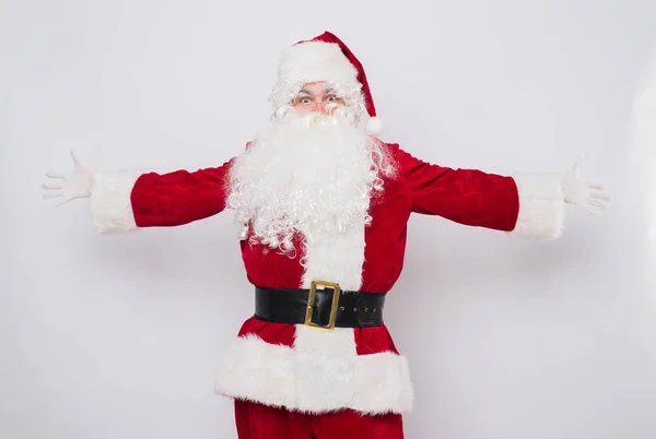 Santa Claus bienvenida con las manos abiertas Retrato — Foto de Stock