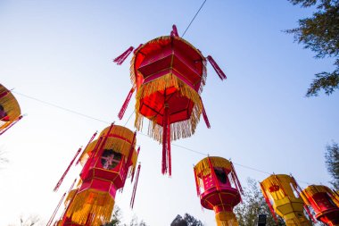 Çin kağıt fenerler tapınaklar
