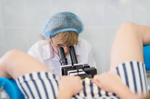 Young Female Gynecologist During Examination In Her Office Royalty Free Stock Images
