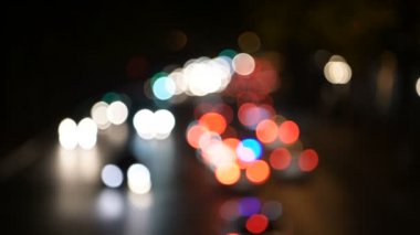 abstact bulanıklık bokeh akşam trafik jam şehir de yol.