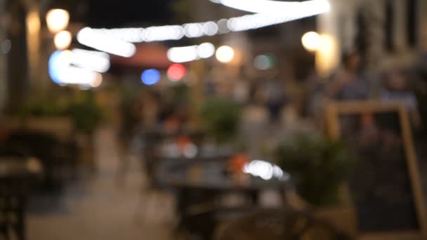 Imagem de borrão abstrato do festival noturno no fundo da rua com bokeh. — Vídeo de Stock