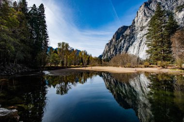 Merced river in Yosemite National Park, California clipart