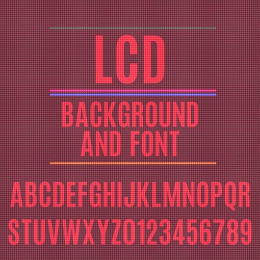 Arka plan ve yazı tipi Lcd ekran simüle