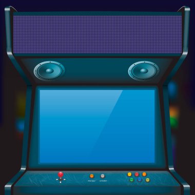 Retro Atari oyun makinesi. Vektör çizim.