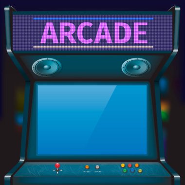 Retro Atari oyun makinesi. Vektör çizim.
