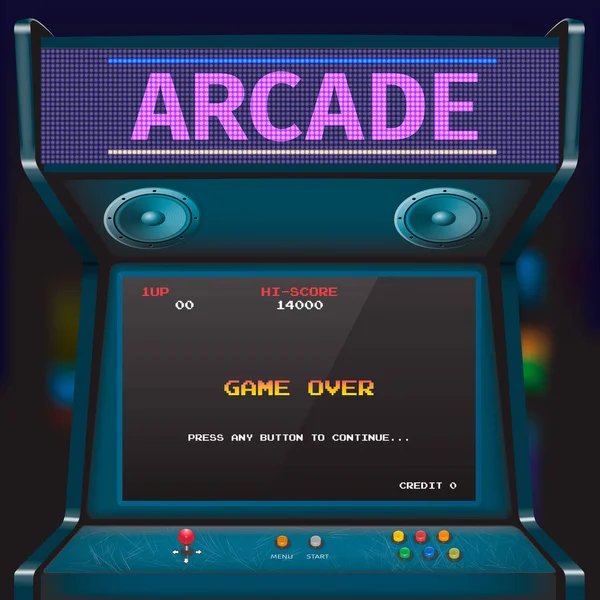 Retro arcade game machine. Vector illustration. — Stock Vector