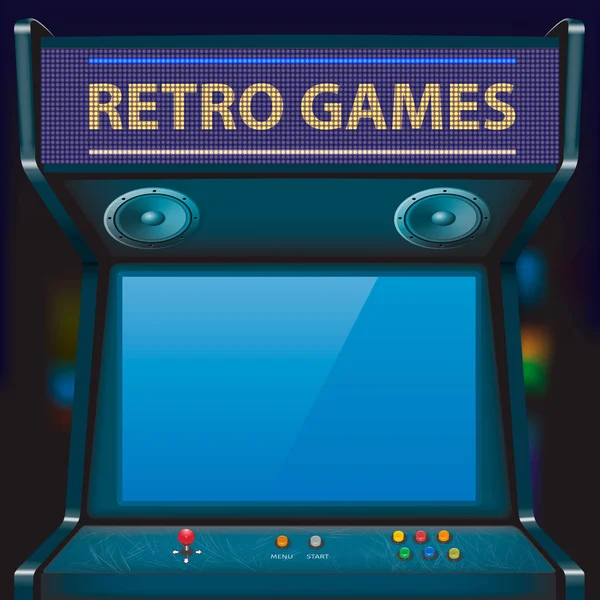 Retro arcade játék gép. Vektoros illusztráció. — Stock Vector