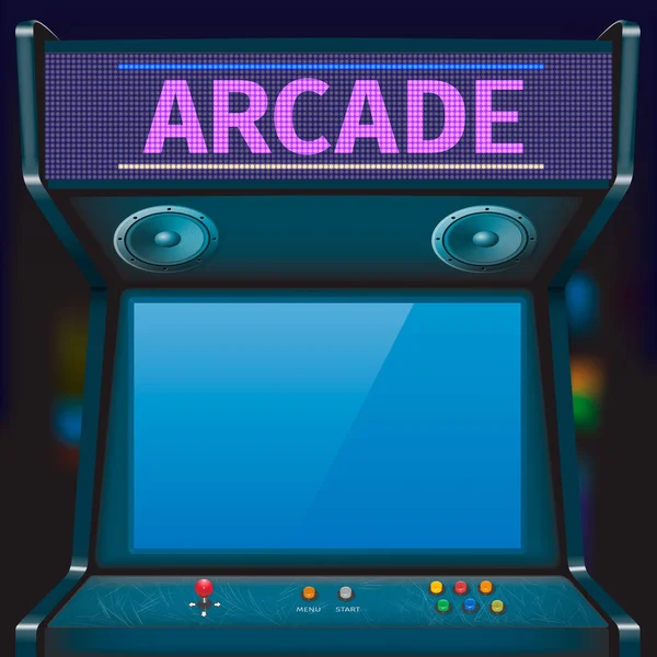 Retro arcade game machine. Vector illustration. — Stock Vector