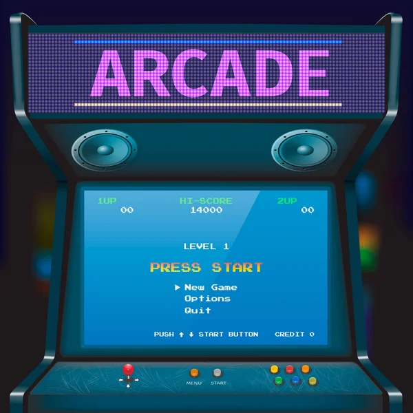 Retro arcade játék gép. Vektoros illusztráció. — Stock Vector