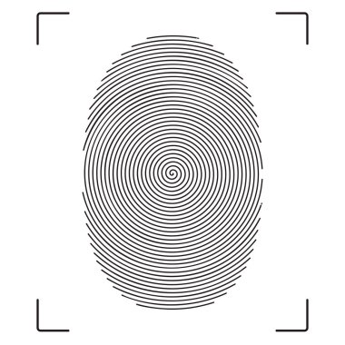Parmak izi stilize vektör görüntü.