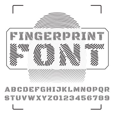 Parmak altında stilize vektör yazı tipi.