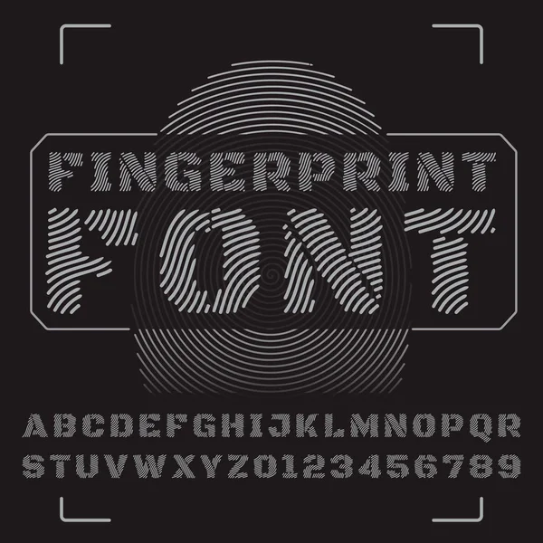 Векторний шрифт, стилізований під відбитки пальців . — стоковий вектор