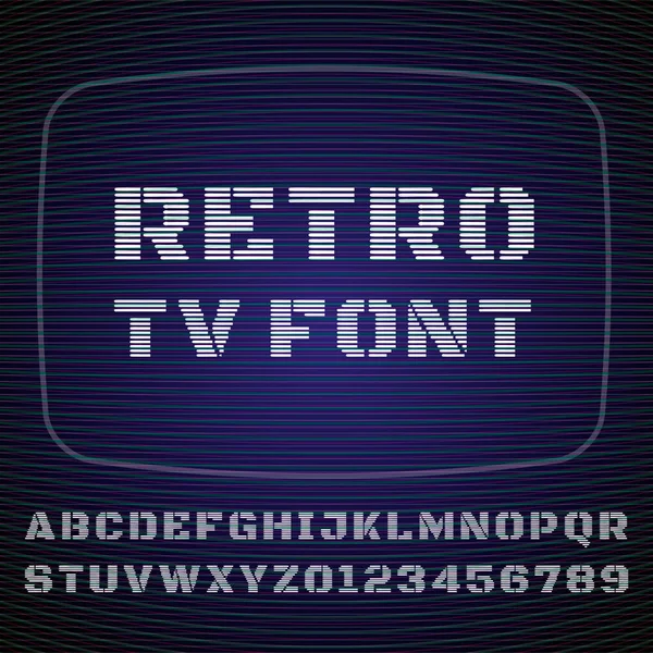 Векторний шрифт, стилізований під старий телевізор . — стоковий вектор