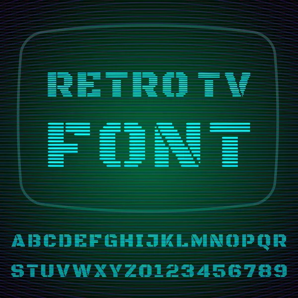 Vektor betűtípus stilizált a régi TV. — Stock Vector