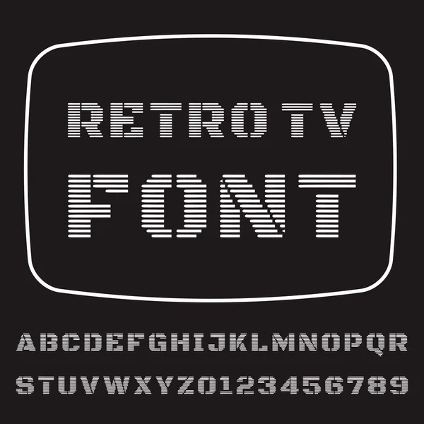Vektor typsnitt stiliserade under den gamla TV. — Stock vektor