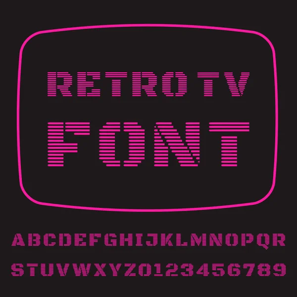 Διανυσματική γραμματοσειρά με βάση την παλιά τηλεόραση. — Διανυσματικό Αρχείο