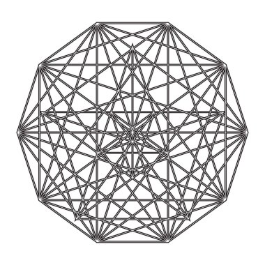 Gizemli geometri. Soyut vektör küre. Soyut geometrik şekil.