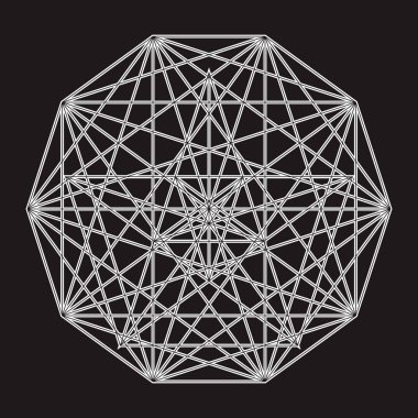 Gizemli geometri. Soyut vektör küre. Soyut geometrik şekil.