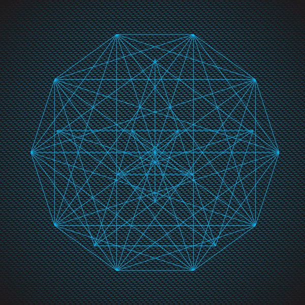 Gizemli geometri. Soyut vektör küre. Soyut geometrik şekil.