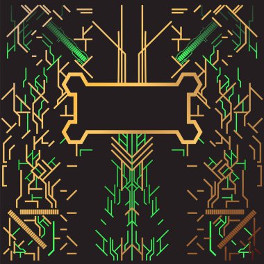 Bir Art Deco tarzında modern işlenmesi. Vektör çizim.