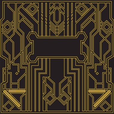 Bir Art Deco tarzında modern işlenmesi. Vektör çizim.