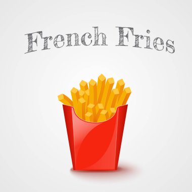 Patates kızartması. Vektör çizim.