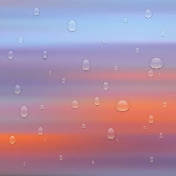 Gotas de agua transparentes realistas. Fondo vectorial con gotas . — Archivo Imágenes Vectoriales