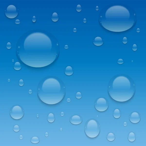 Реалистичные прозрачные капли воды. Векторный фон с каплями . — стоковый вектор