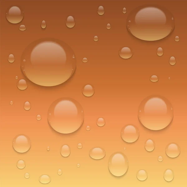 Gotas de agua transparentes realistas. Fondo vectorial con gotas . — Vector de stock