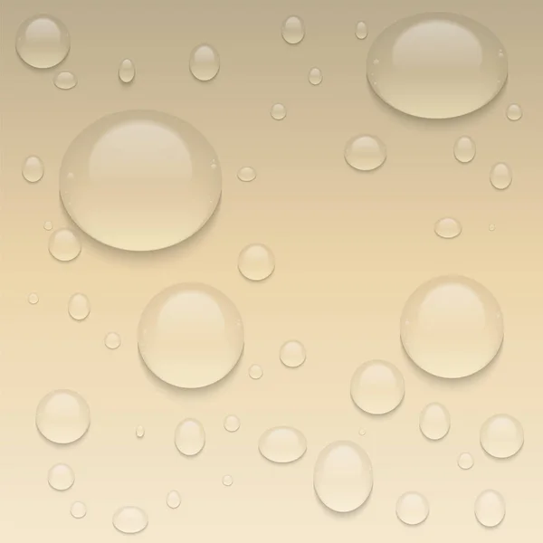 Realistic Transparent Water Drops.  Vector background with drops. — Stock Vector