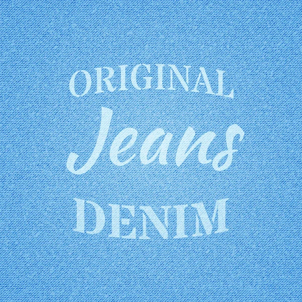Composizione del carattere sul tema dei jeans. Illustrazione vettoriale . — Vettoriale Stock
