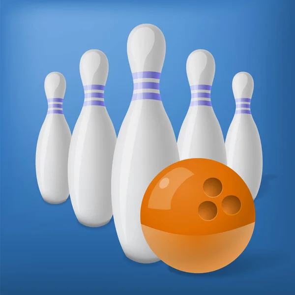 Skittles et boule de bowling. Illustration vectorielle . — Image vectorielle