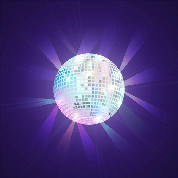 Disco ball, ejecutado en arcadas de estilo de los años 80 . — Vector de stock