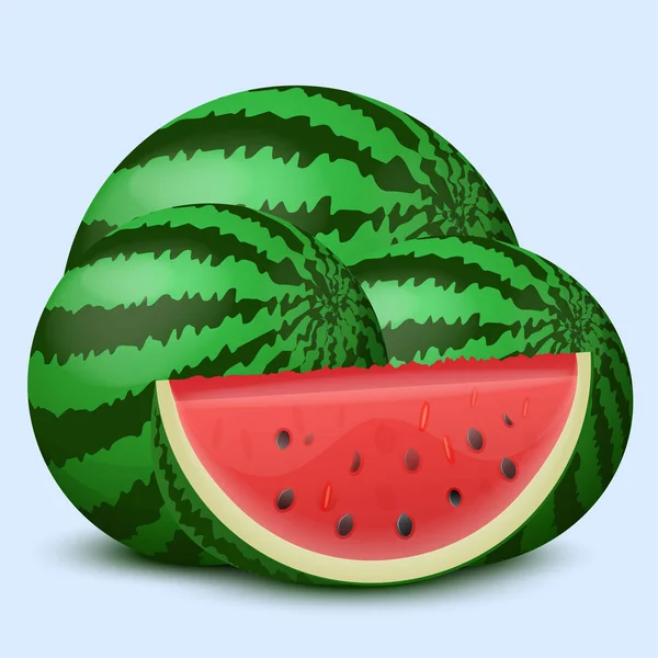 Vattenmelon på en ljus bakgrund. Vektorillustration. — Stock vektor