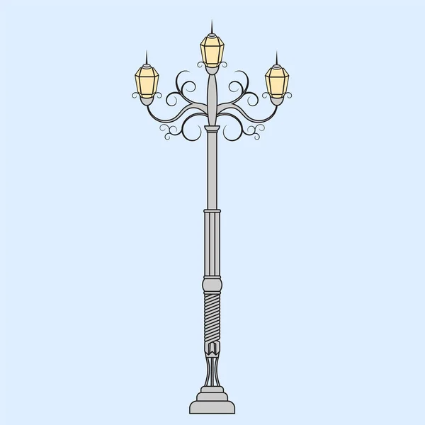 Vintage sokak lambası. Retro tarzı tasarımınız için. Vektör çizim. — Stok Vektör