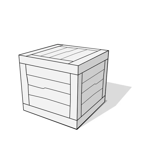 Caja 3D ejecutada en estilo de dibujos animados. Plantilla vectorial sobre un tema de cargas y almacenes . — Archivo Imágenes Vectoriales