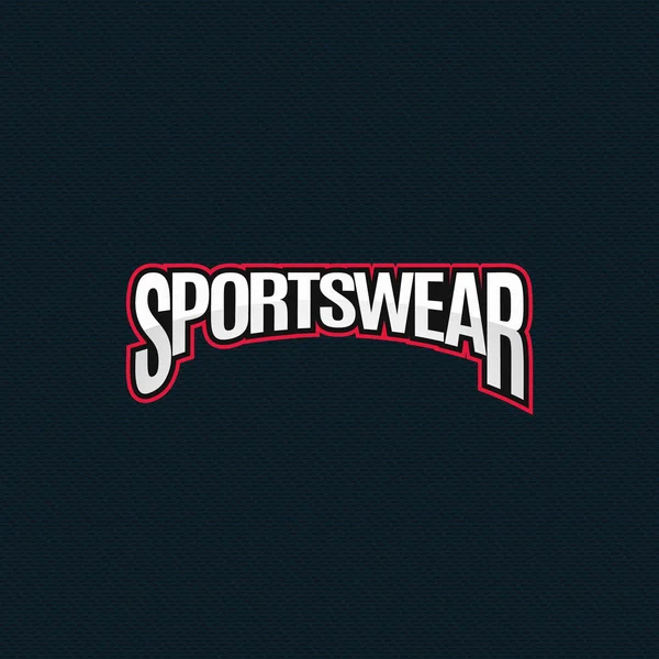 Inscriptie "Sportswear". Ontwerpsjabloon voor een winkel voor sportkleding. Vectorillustratie. — Stockvector