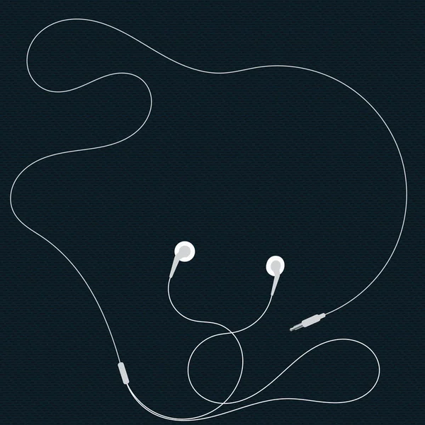 Écouteurs intra-auriculaires blancs. Illustration vectorielle. Modèle de conception . — Image vectorielle