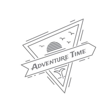 Macera zamanı. Seyahat ve turizm bir tema üzerinde vektör çizim.