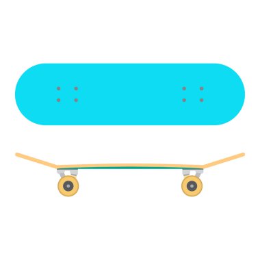 Bir kaykay üstten ve yandan temsil için yönetim kurulu. Vektör çizim.