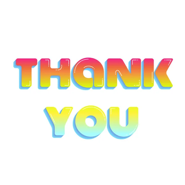 Напис "Дякую" виконаний у стилі яскравих кольорових бульбашок. Векторні ілюстрації . — стоковий вектор